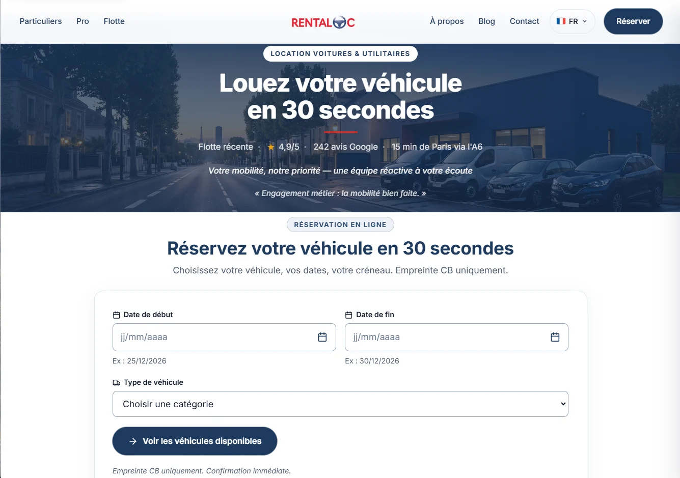 Rentaloc — Închiriere mașini & utilitare Essonne 91 (Franța)